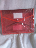 Red Snap Button Document Folder