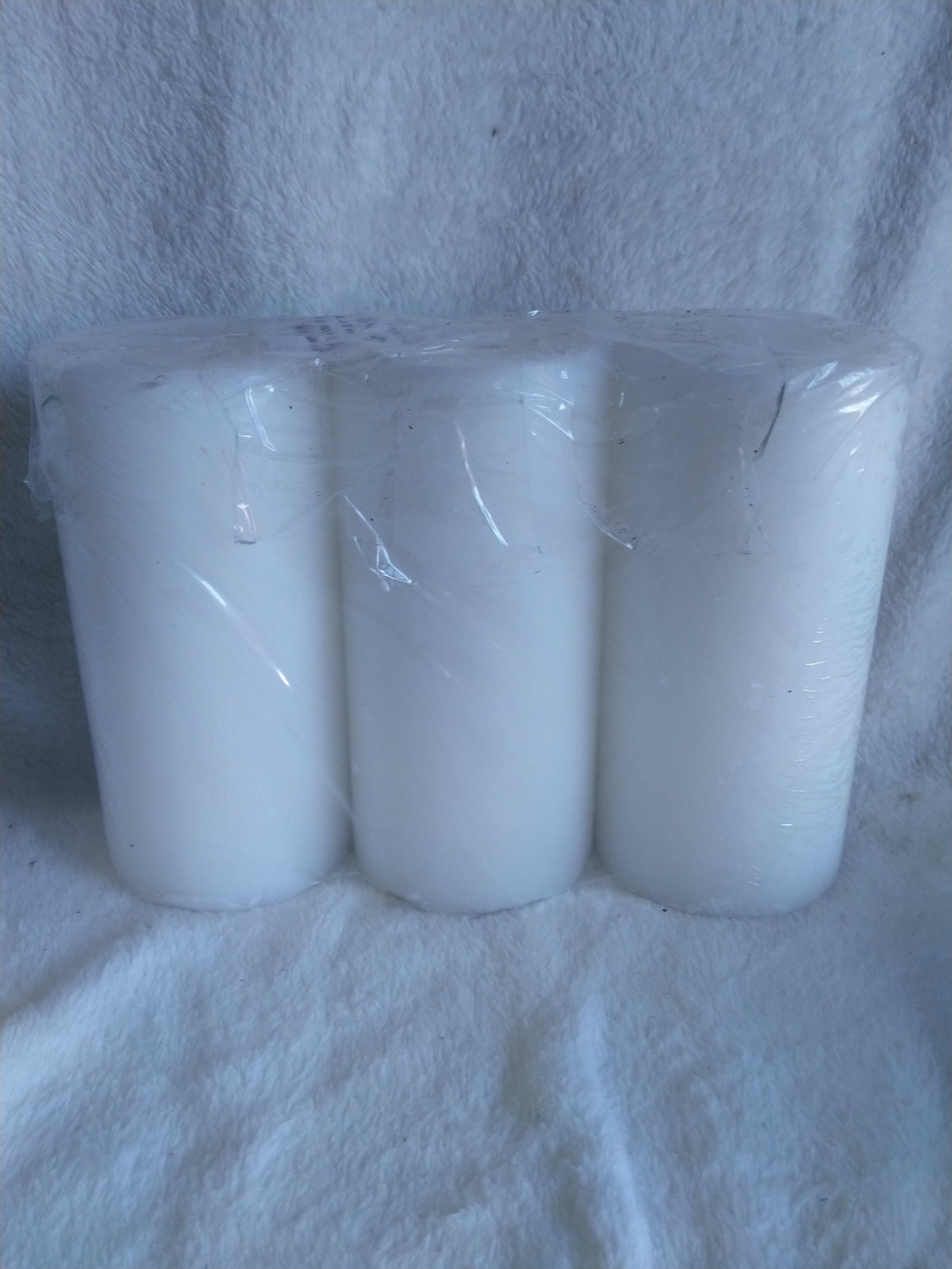 Mainstays Unscented Pillar Candles  3-Pack  3x6 Inches  White