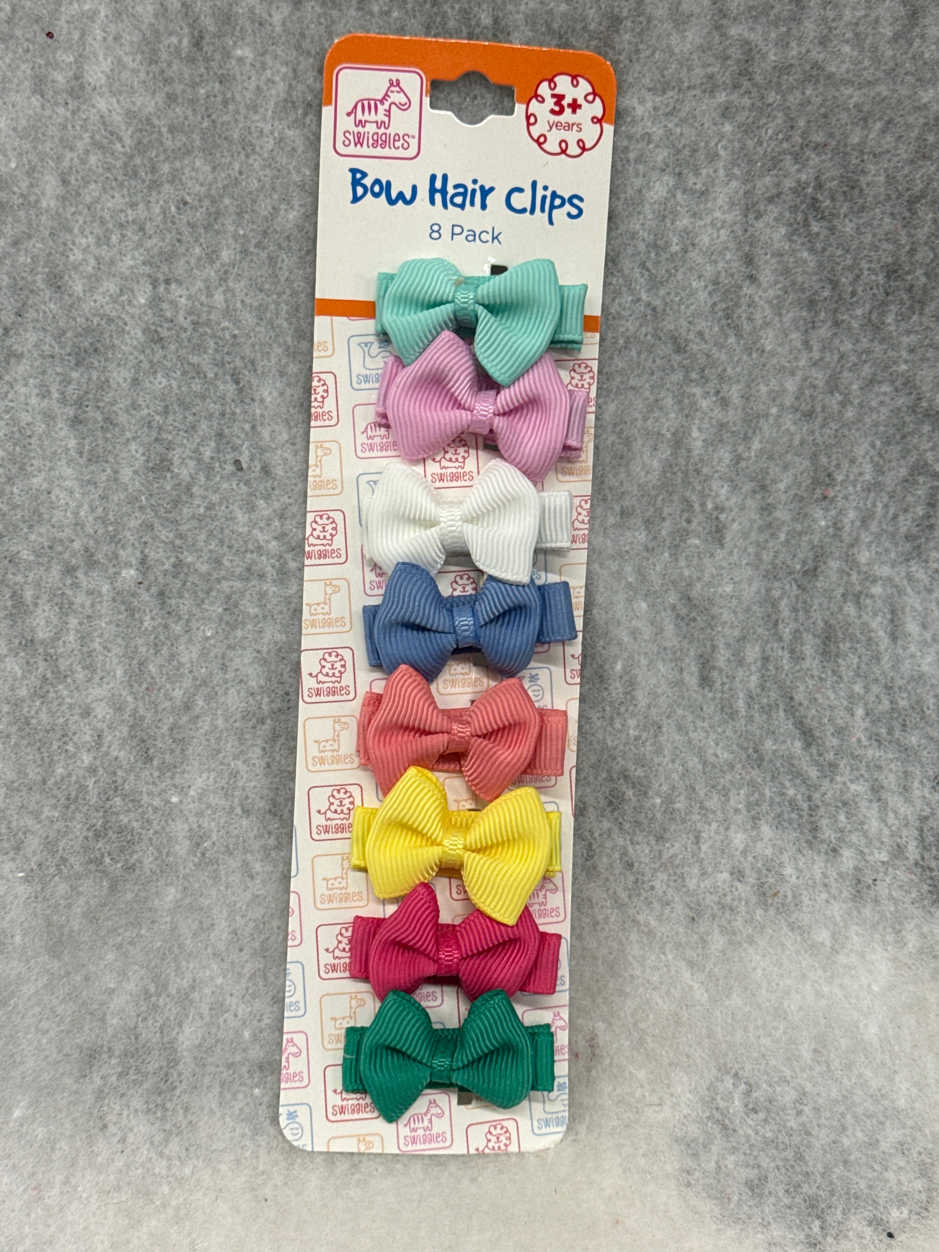 Swiggles Bow Hair Clips 8 Pack