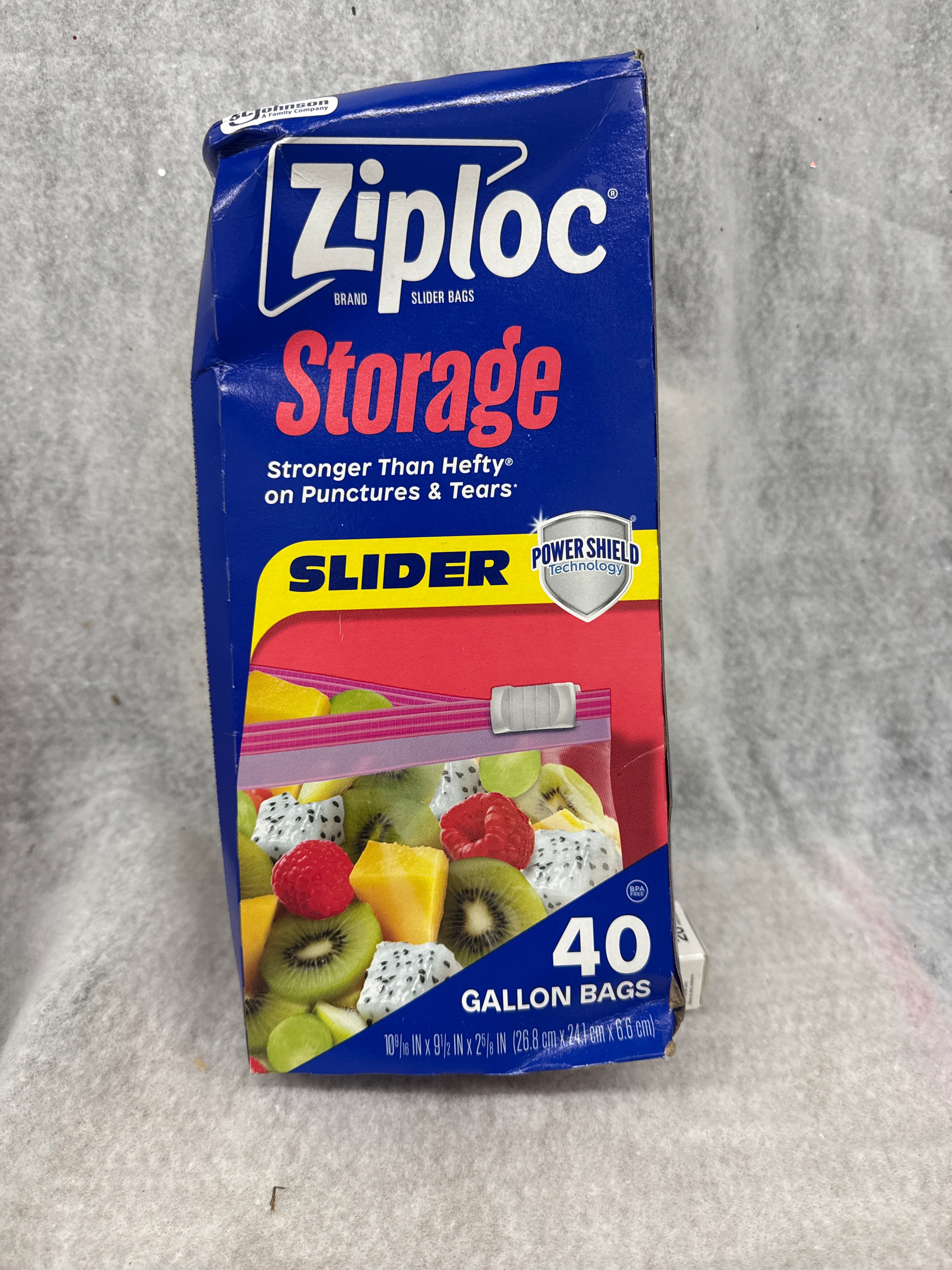 Ziploc Brand Slider Storage Gallon Bags, 40 Count