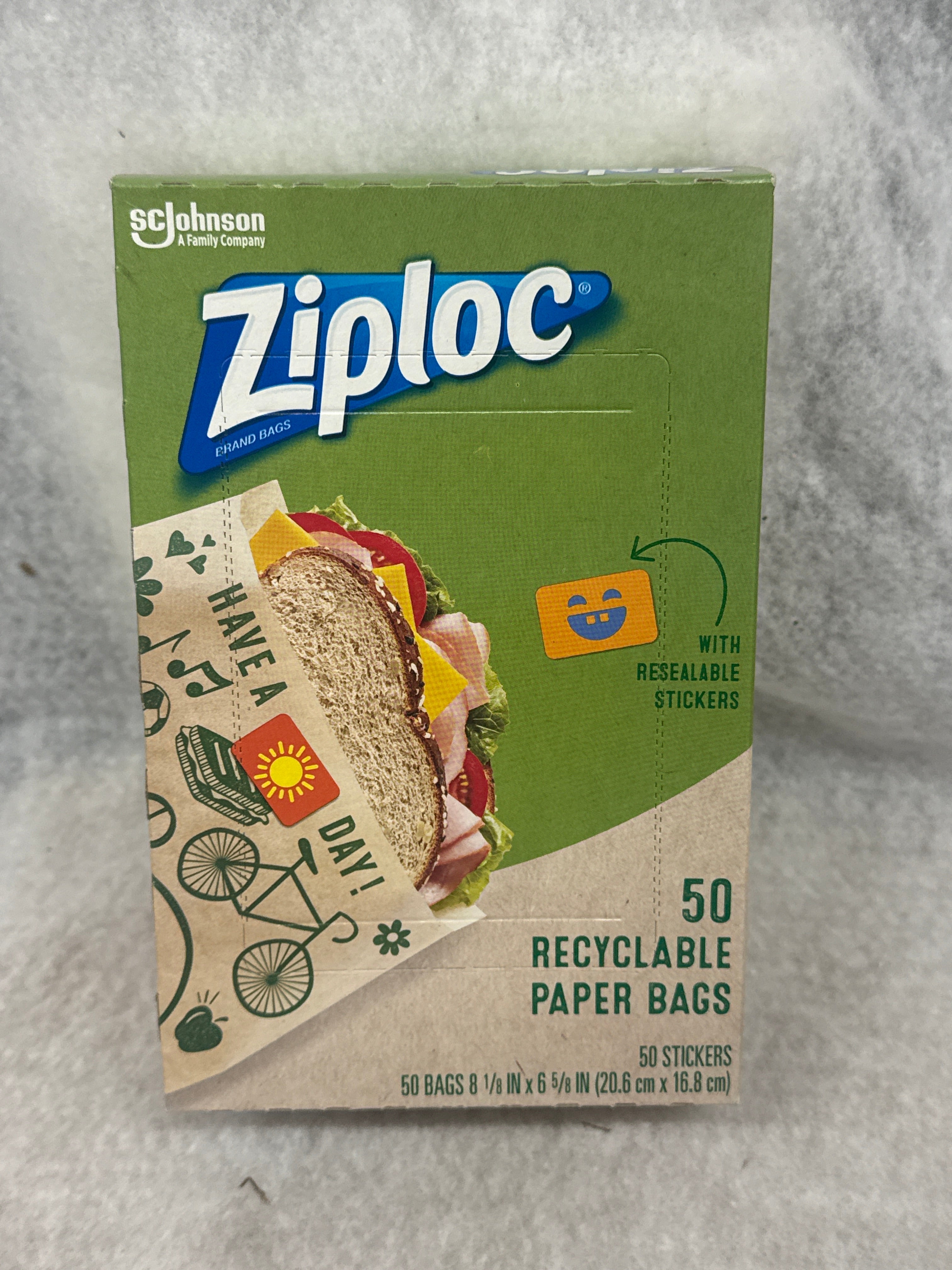 Ziploc Recyclable Paper Sandwich Bags, 50 Count