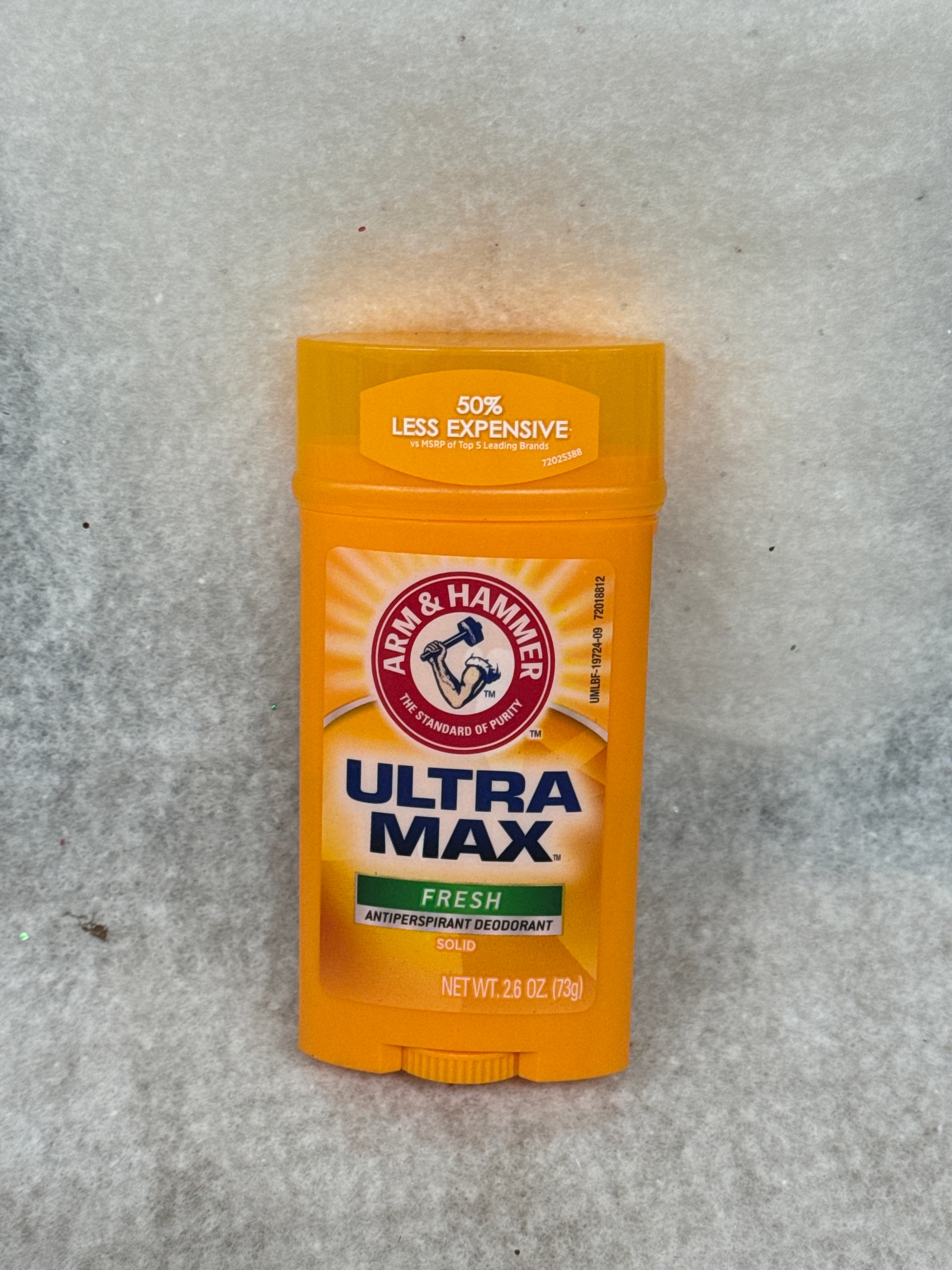 Arm & Hammer Ultra Max Antiperspirant Deodorant, Fresh, 2.6 oz Solid Wide Stick