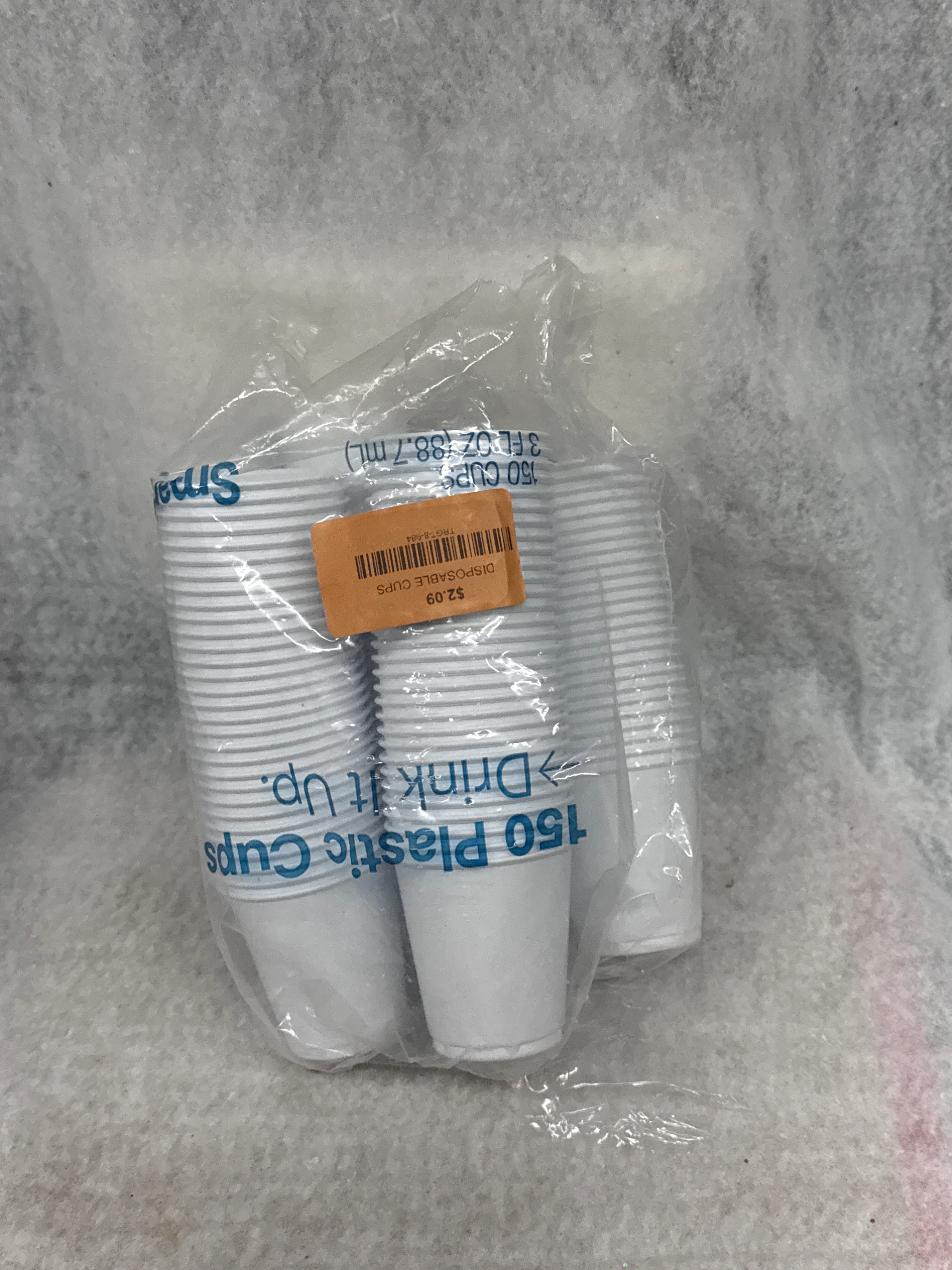 Smartly White Disposable Plastic Cup Cups 3 fl oz 150 count