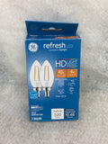 GE Refresh HD LED 40-Watt Replacement Daylight B11 Decorative Candle Bulbs, 2-Pack