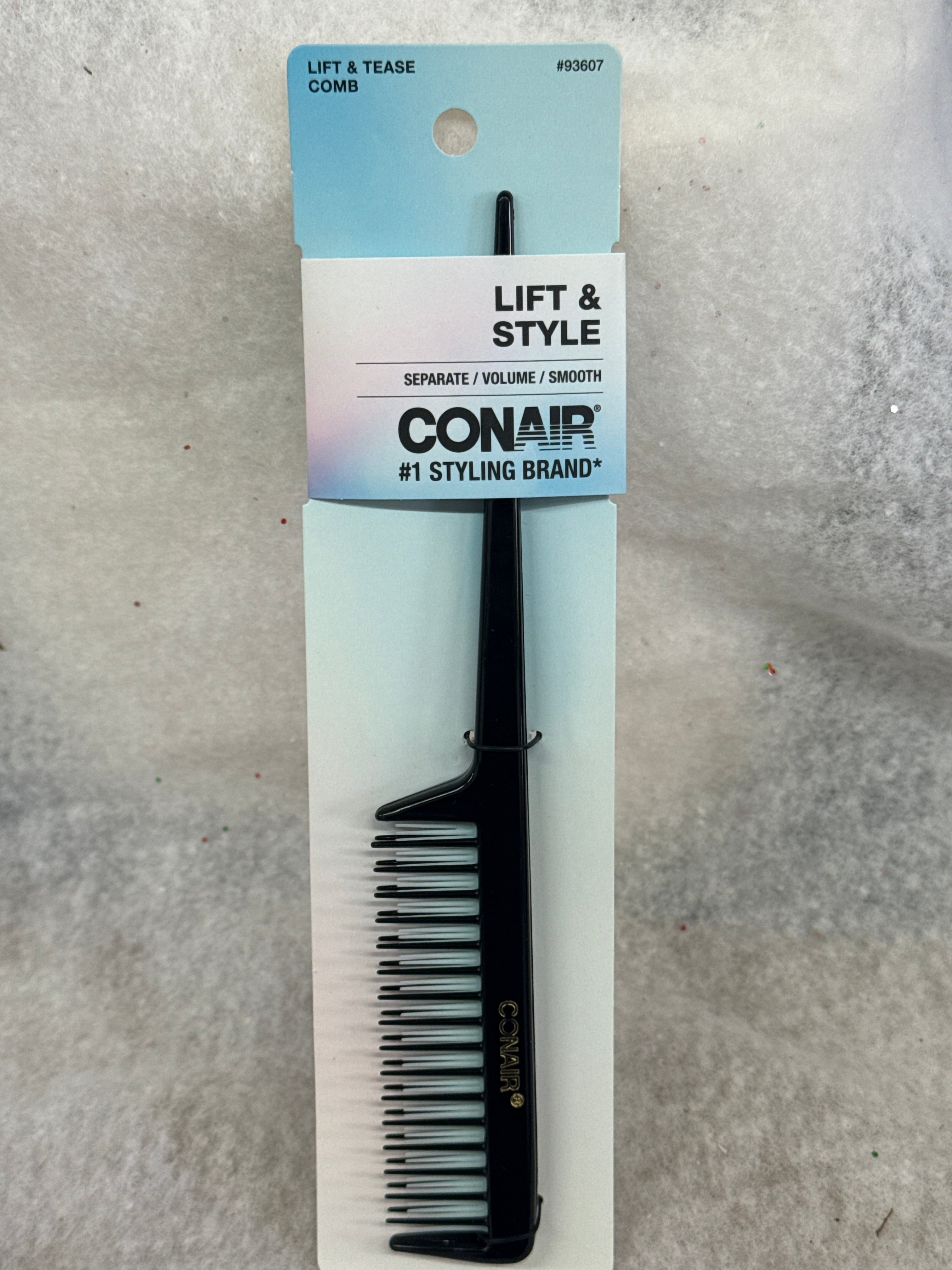 Conair Lift & Style Professional Volumizing Teasing Comb, Black
