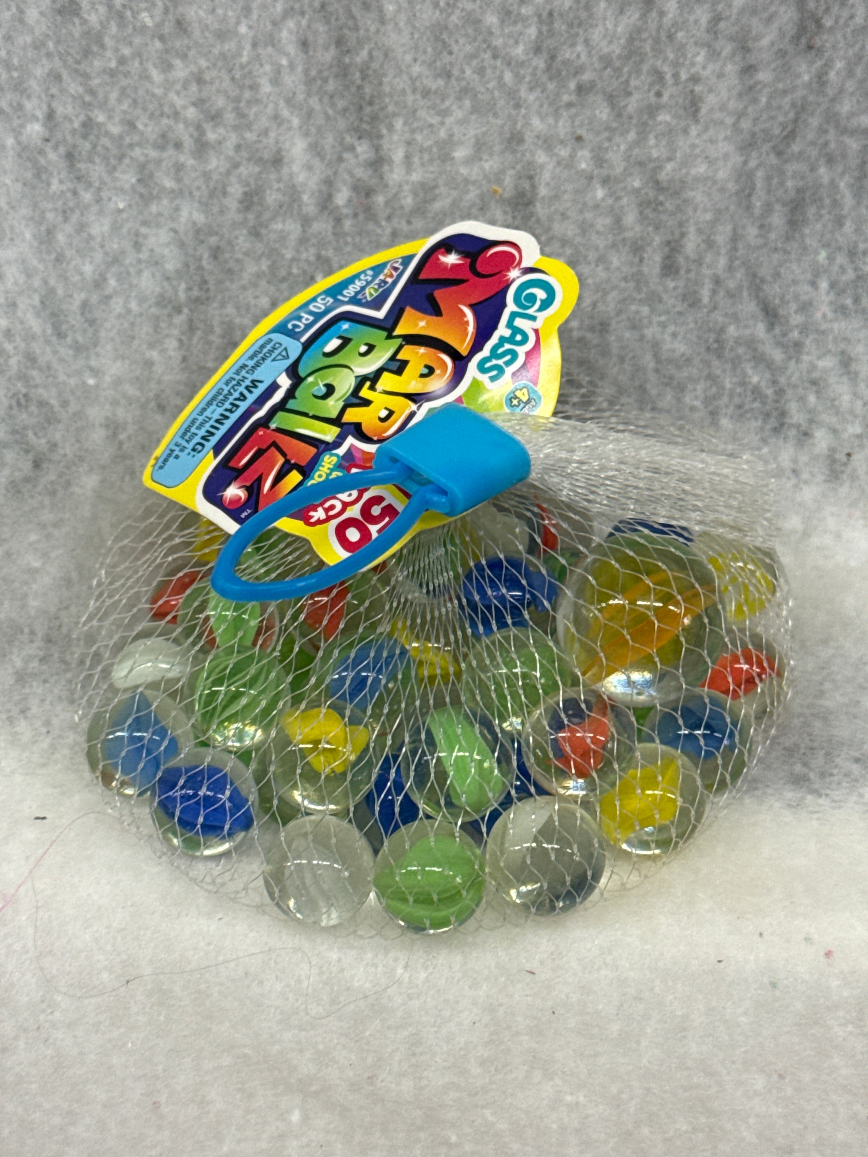 JA-RU Mar Ballz Glass Marbles 50 Count with 1 Jumbo Shooter
