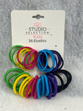 Studio Selection Multi Sized Kids Elastic Hair Ties, 36 ct