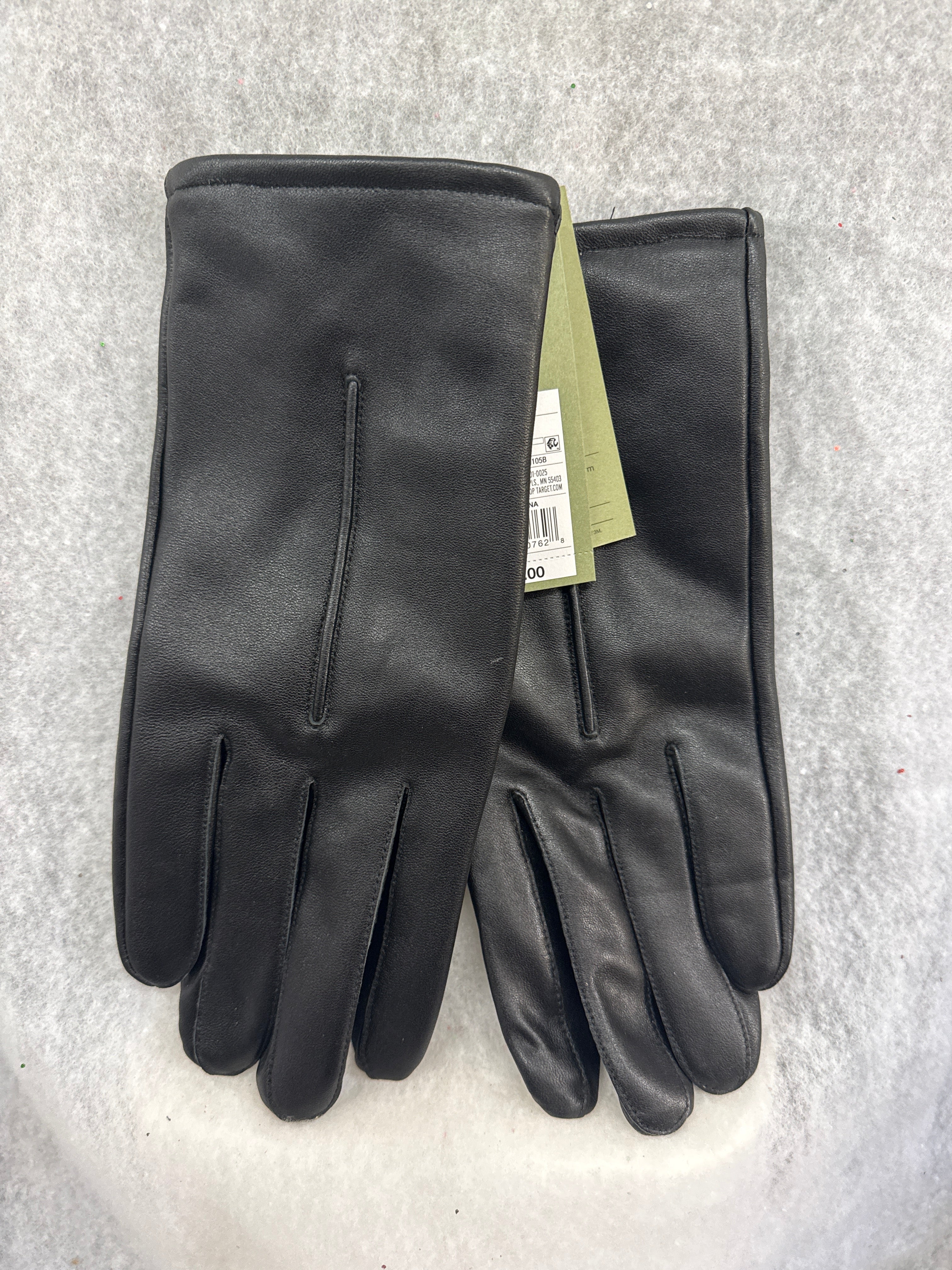 BLACK LEATHER GOODFELLOW GLOVES