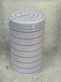 Bullseye's Playground Metal Canister & Lid (White Striped A227)