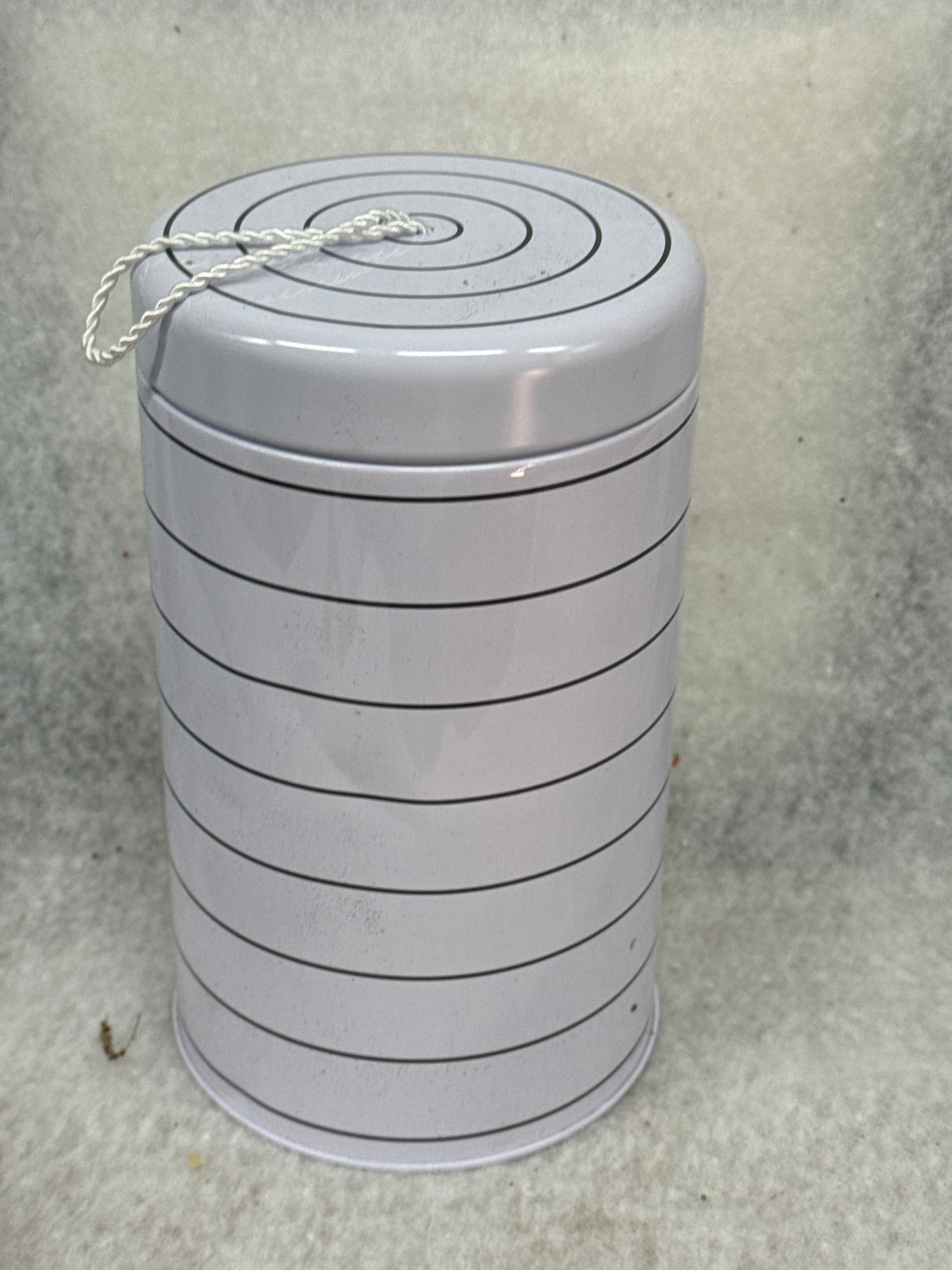 Bullseye's Playground Metal Canister & Lid (White Striped A227)