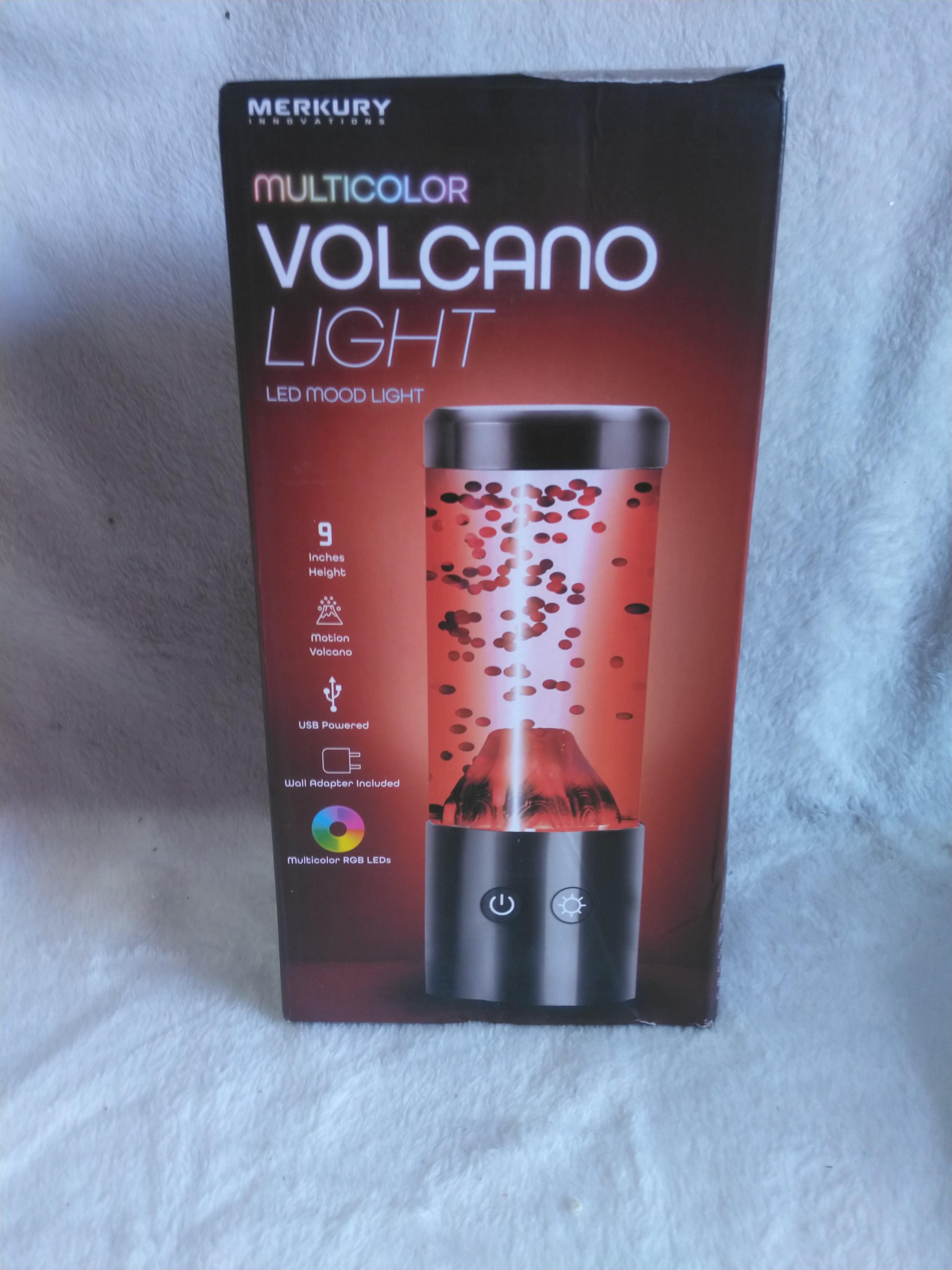 Merkury Innovations New 9-Inch RGB Volcano LED Mood Night Light - USB Powered  Motion Simulation