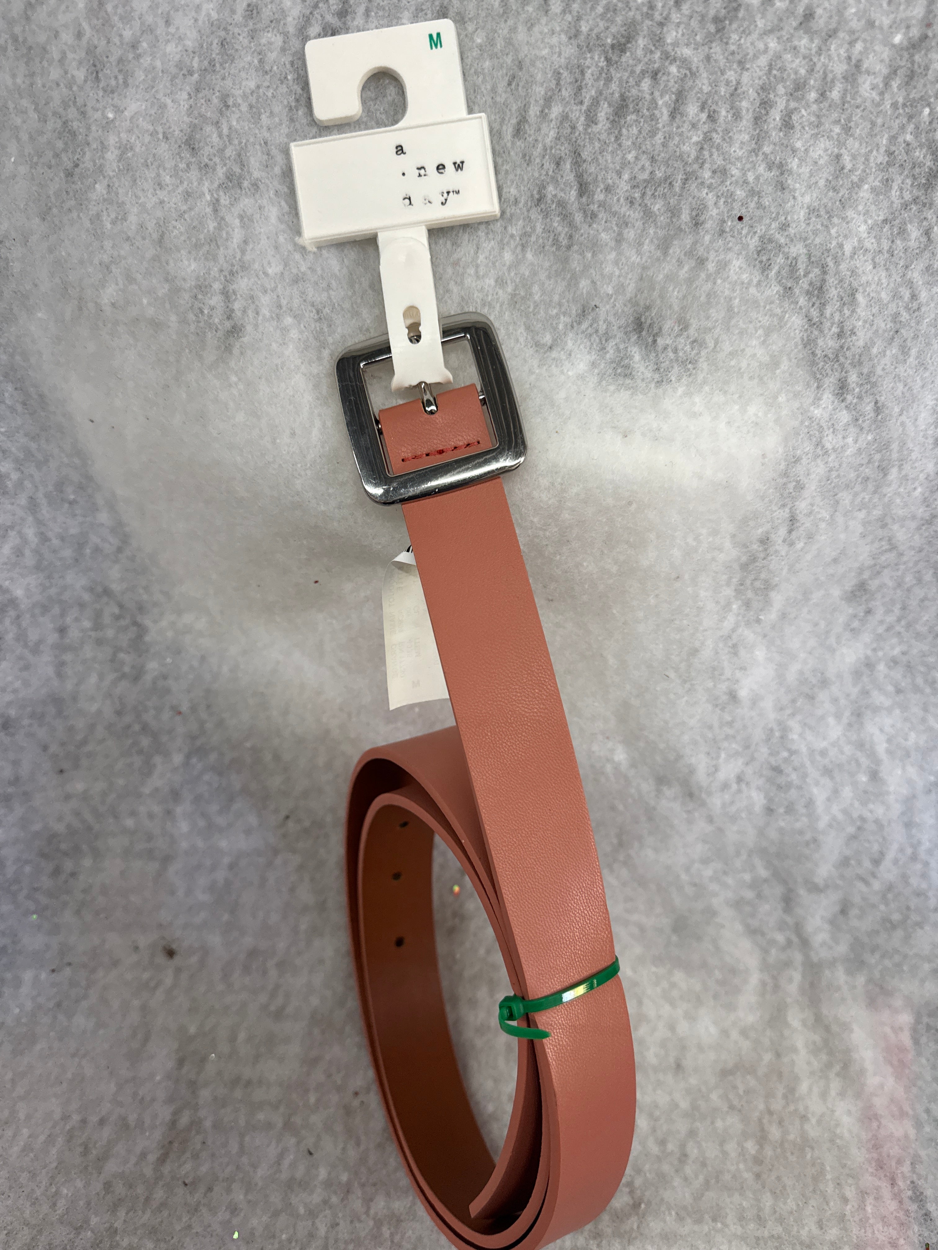 Women's Chunky Center Bar Belt - A New Day Apricot Orange - Size M