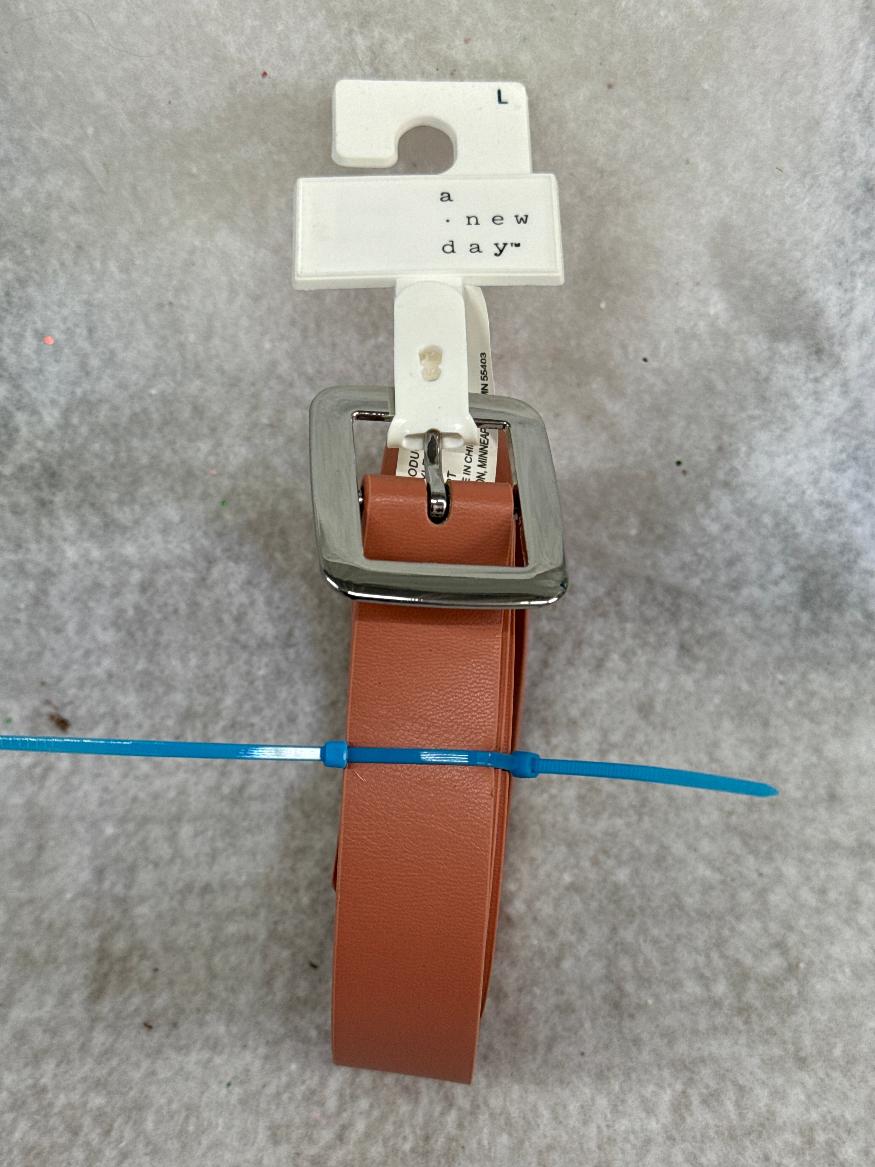 A New Day Cognac Square Buckle Belt