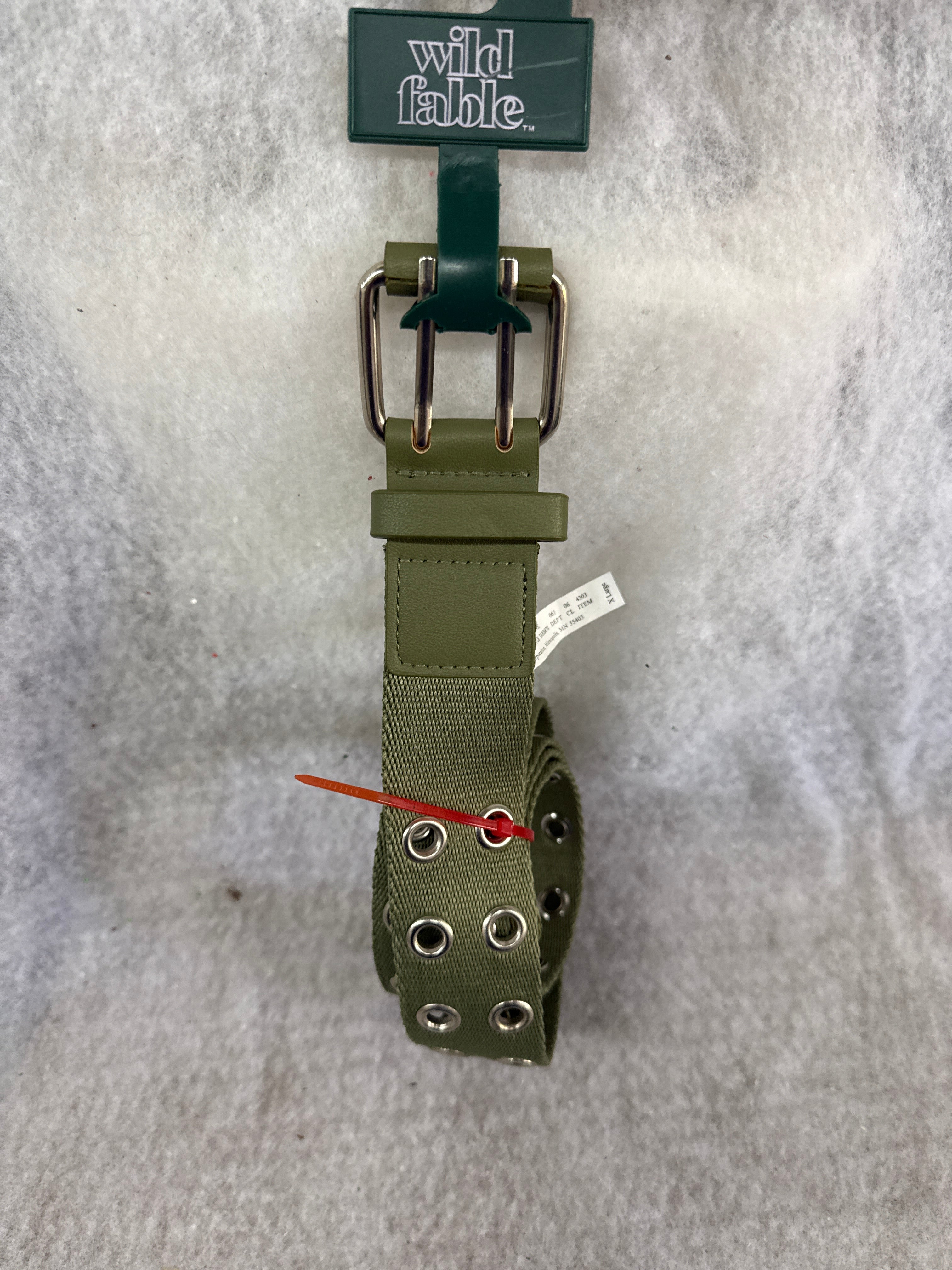 Wild Fable Olive Webbed Double Grommet Belt