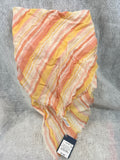 Yellow and Orange Striped Frayed Edge Scarf