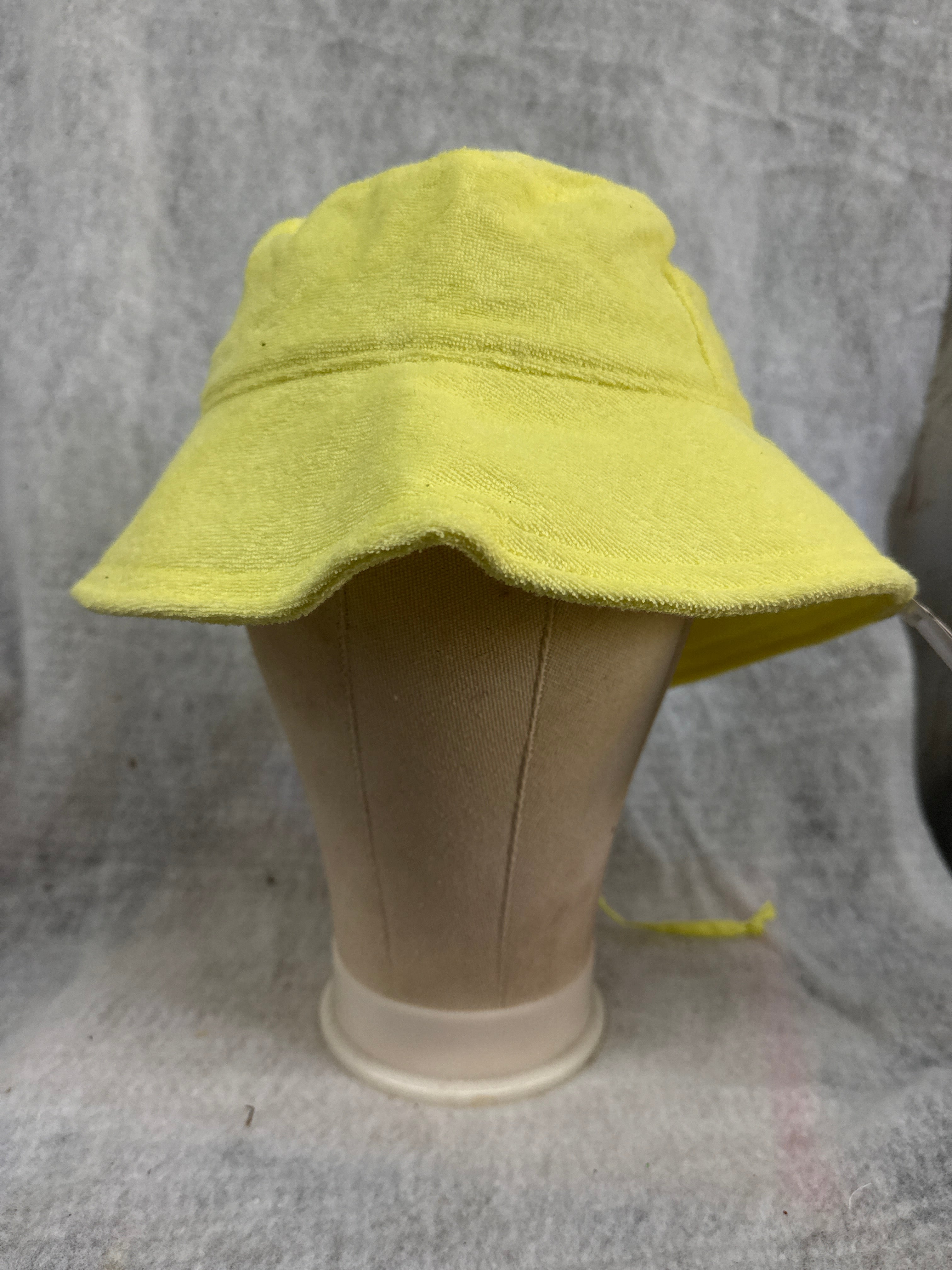 Shade & Shore Women's Neon Yellow Terry Cloth Adjustable Bucket Hat One Size