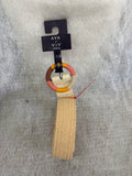 Ava & Viv Women's Woven Stretch Belt with Round Multi-Color Buckle