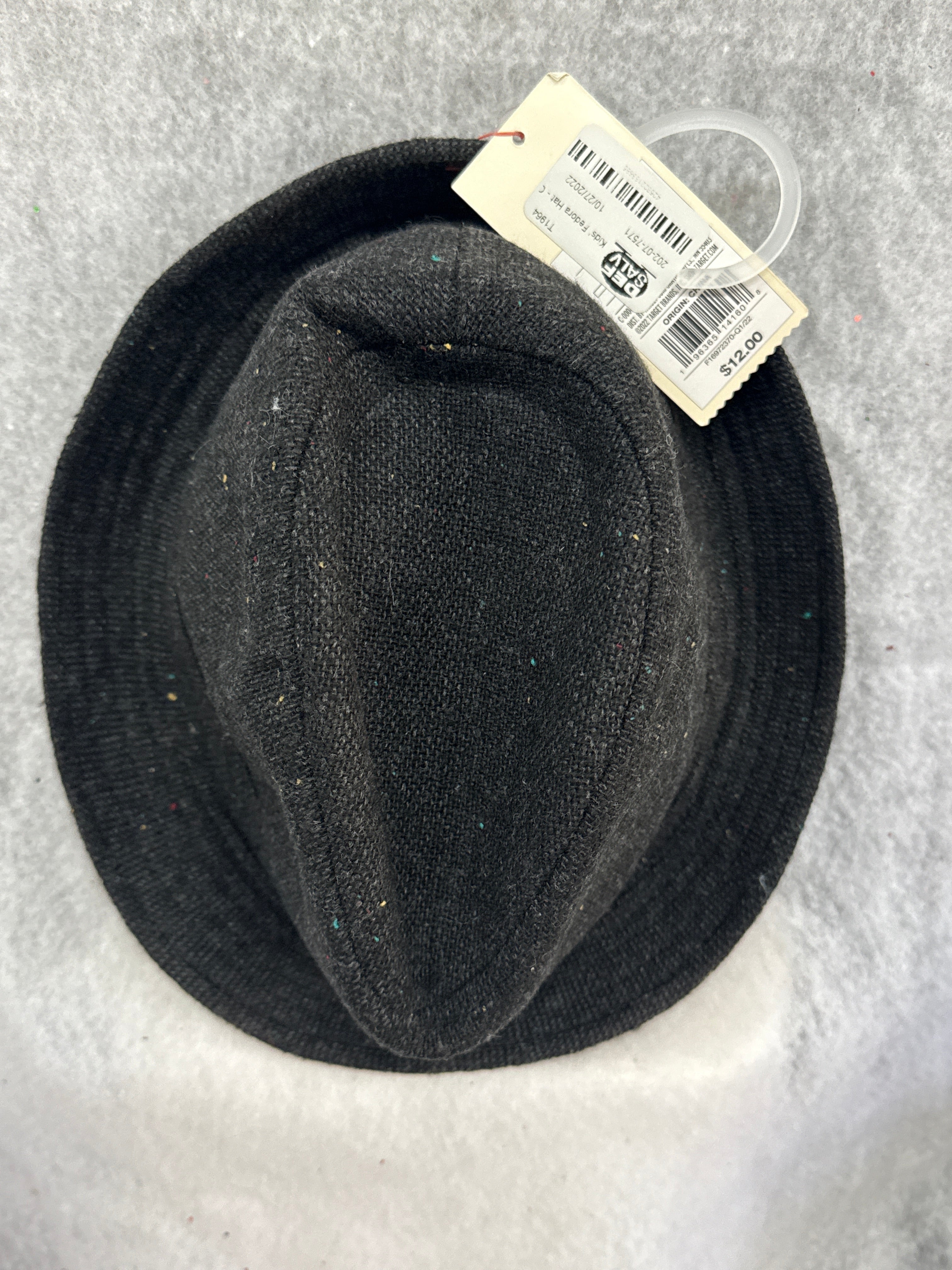 Kid's Charcoal Speckled Fedora Hat