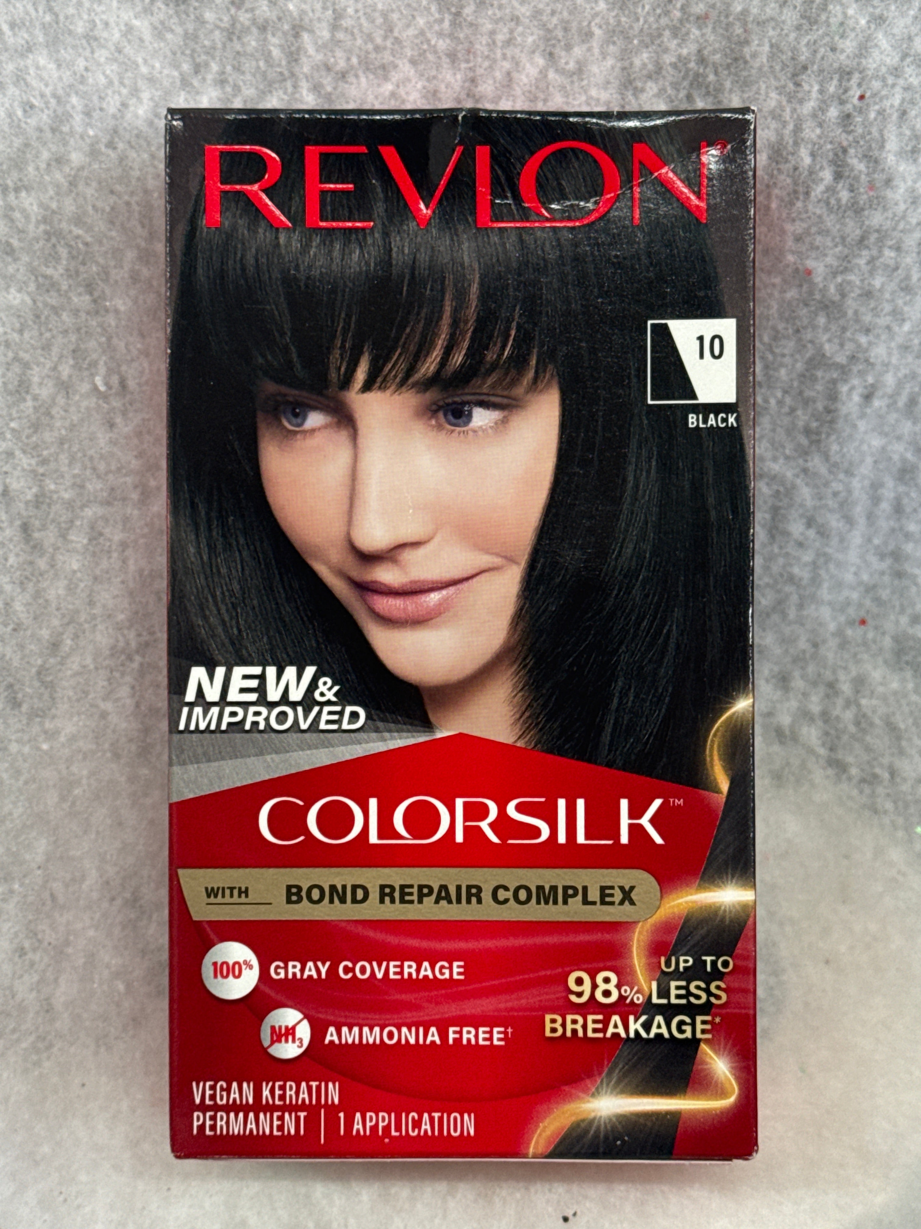 Revlon ColorSilk Beautiful Color Permanent Hair Color, 10 Black