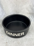 Matte Black Ceramic 'DINNER' Pet Bowl