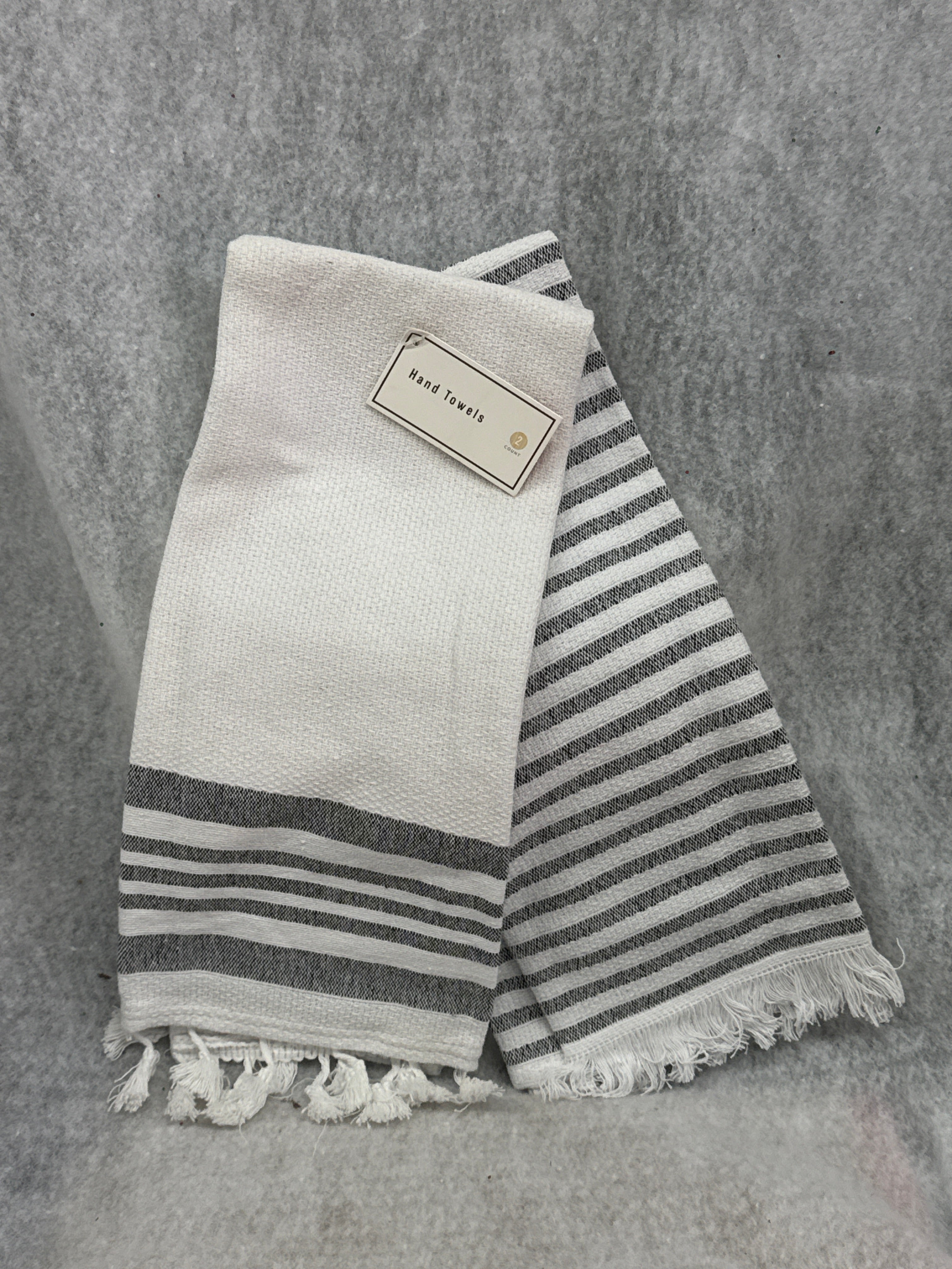 hand towel 2pk (grey and white)
