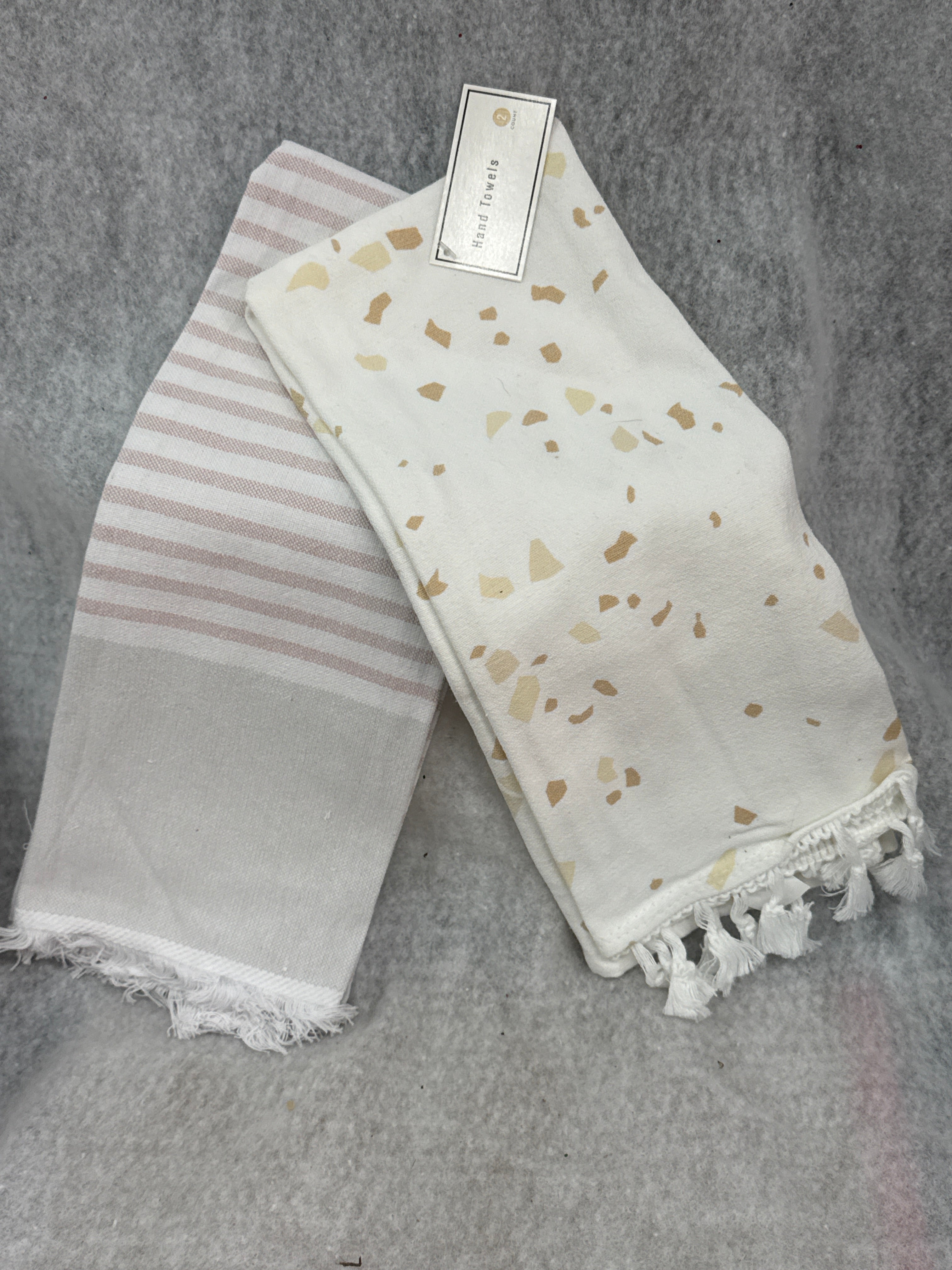 hand towels 2 pk (orange speck)