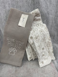 Always First "Wipe Your Paws" Embroidered Pet Dish Towels (Set of 2)