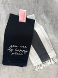 Always First 'You Are My Happy Place' 2ct Dish Towel Set - Black/White