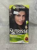Garnier Nutrisse Nourishing Permanent Hair Color Creme - 30 Darkest Brown (Sweet Cola)