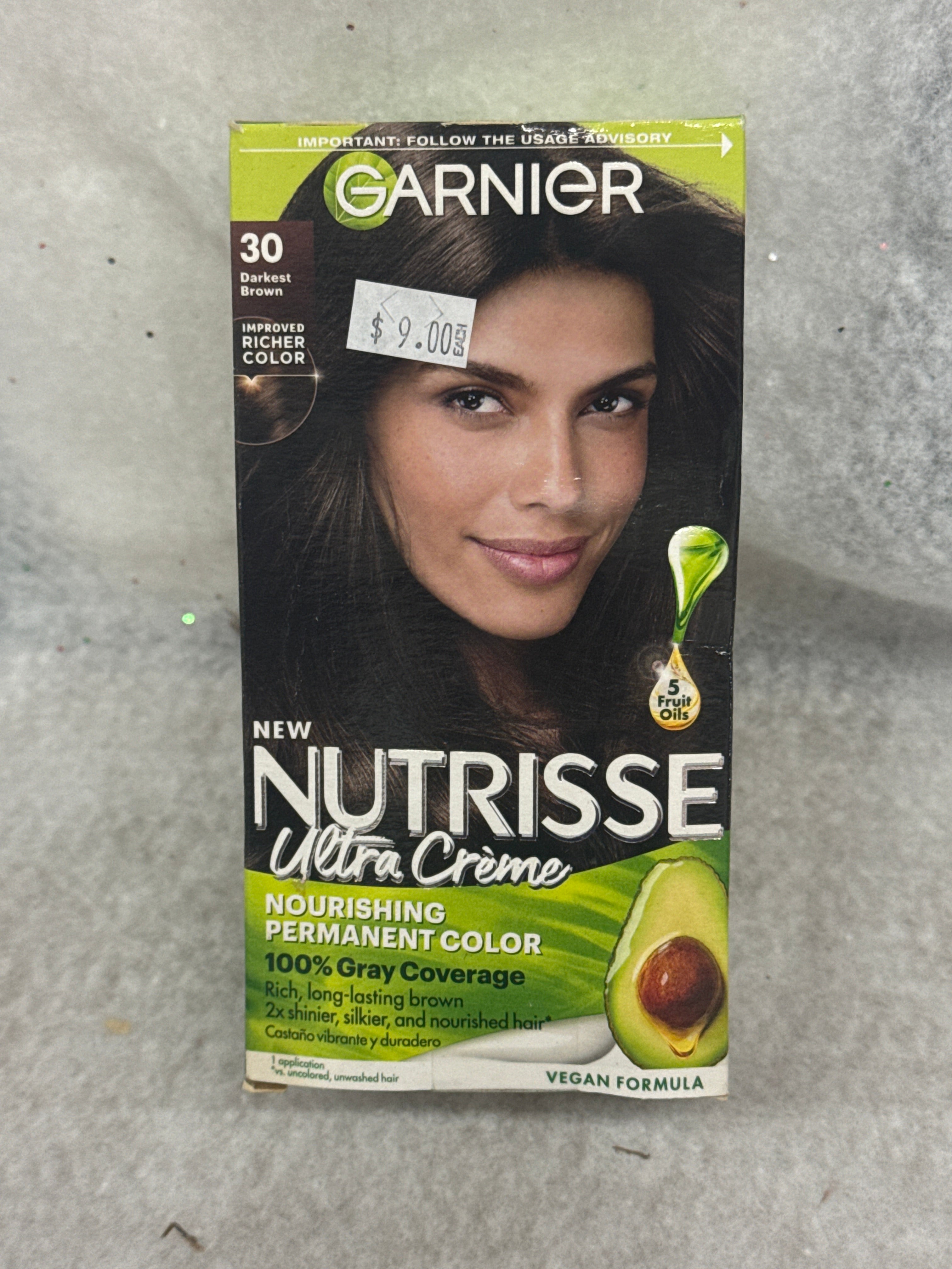 Garnier Nutrisse Nourishing Permanent Hair Color Creme - 30 Darkest Brown (Sweet Cola)