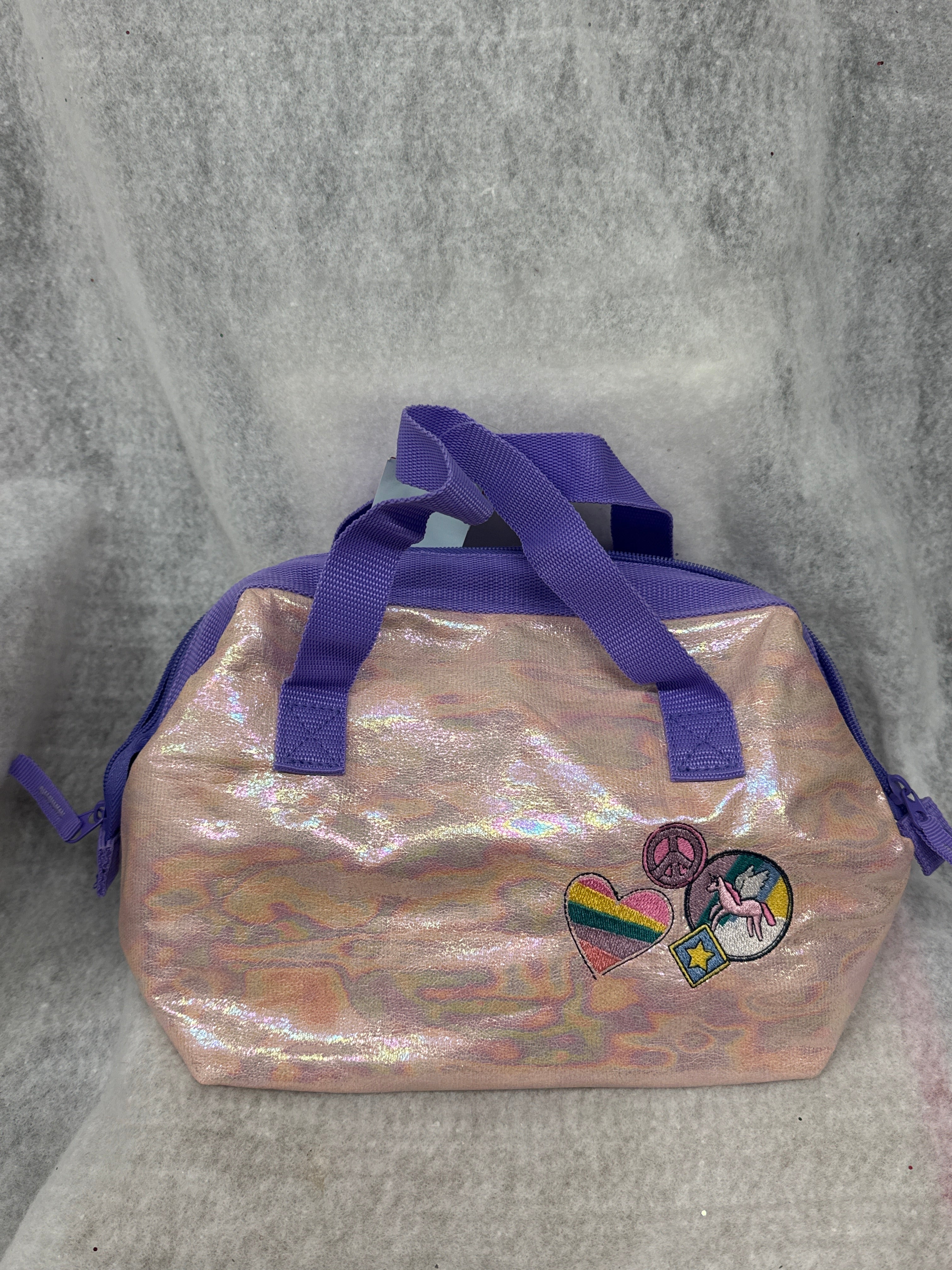Cat & Jack Silo Lunch Bag - Pink/Purple Unicorn, Peace, Heart