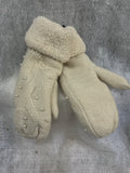 Pearl-Embellished Cable Knit Mittens