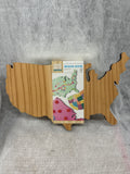 Hand Made Modern Unfinished Wood United States Shape Sign