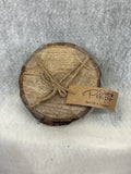 Dainty Home Wood With Tree Bark Designed 4" Round Coaster Set Of 4