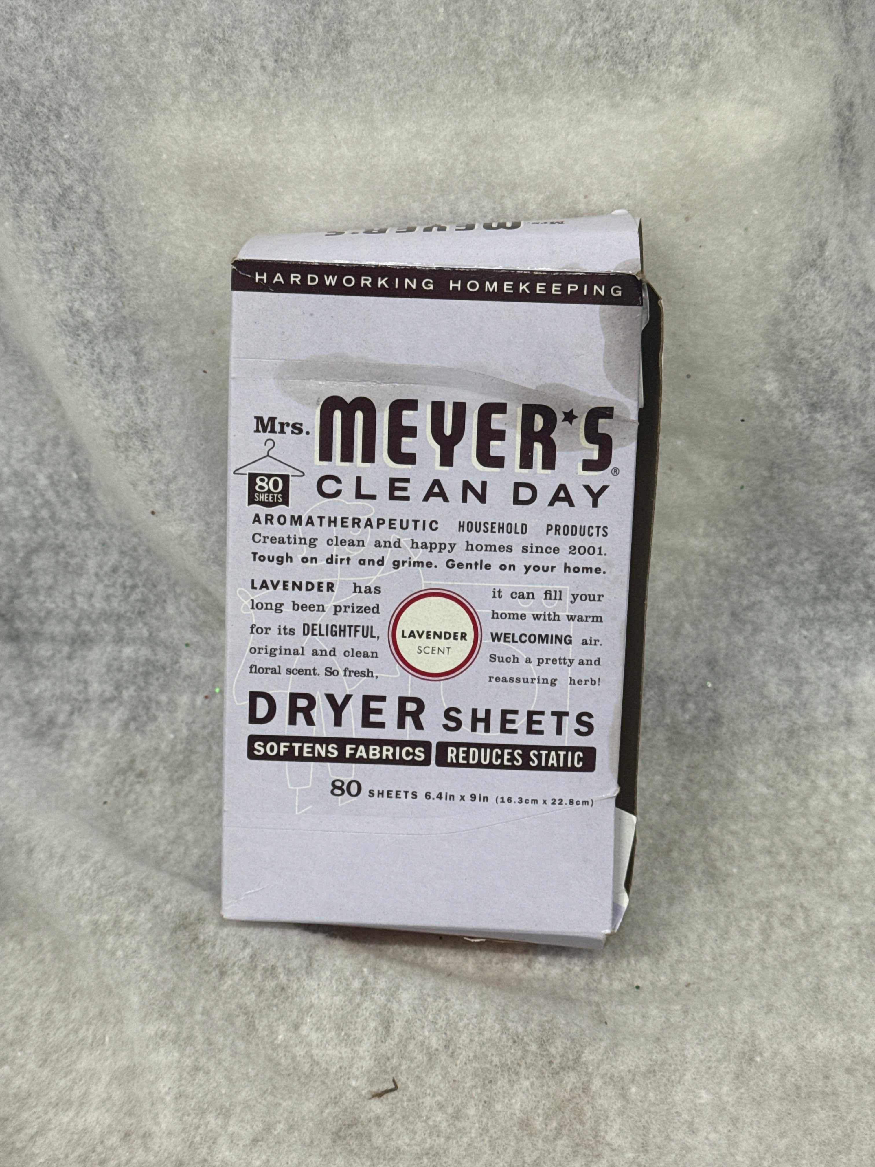 Mrs. Meyer's Clean Day Lavender Dryer Sheets, 80 Count