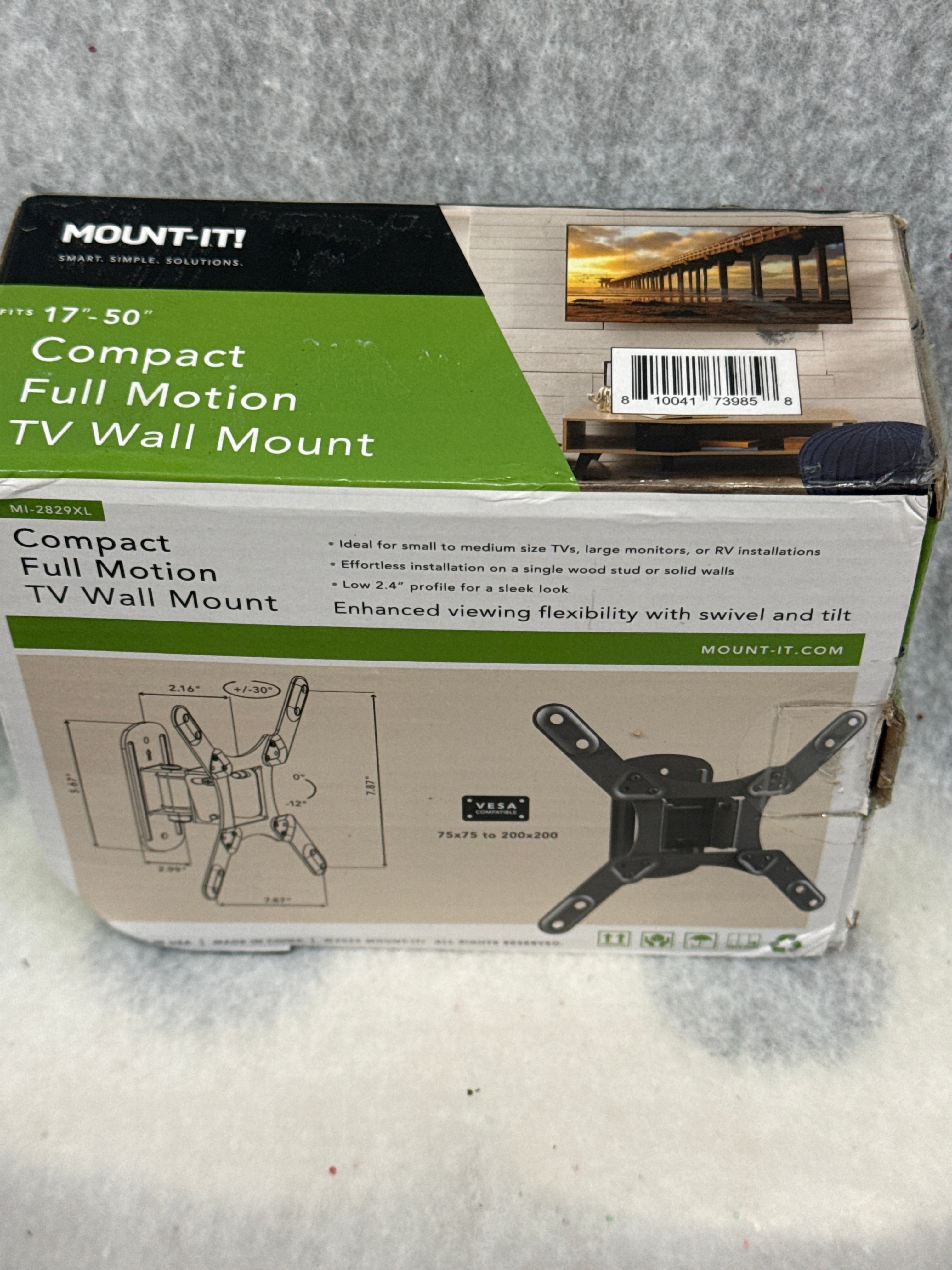 Mount-It! MI-2829XL Compact Full-Motion TV Wall Mount for 17-50" Screens