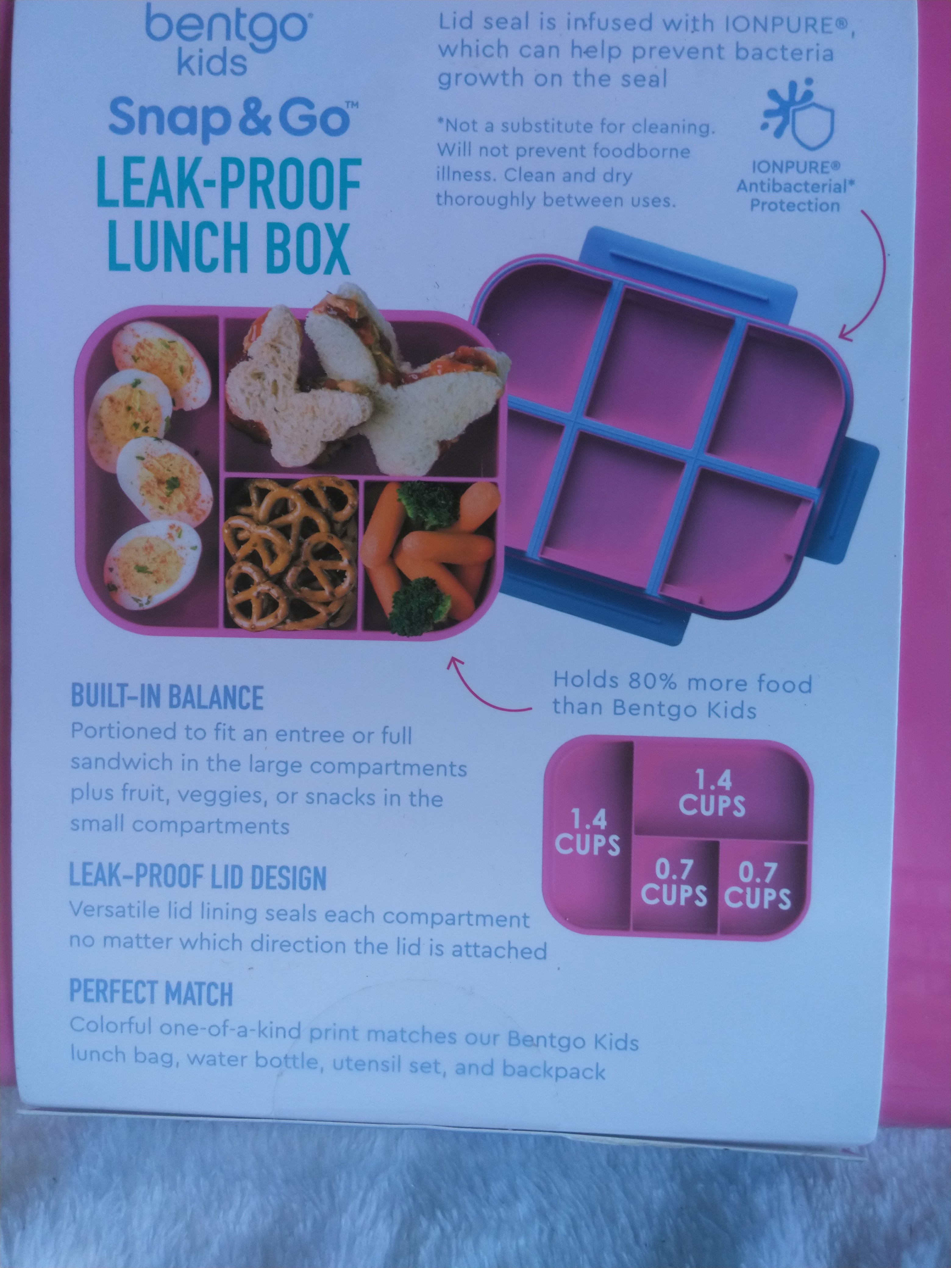Bentgo Kids Snap & Go Leak-Proof Lunch Box - Rainbows and Butterflies  Leak-Proof Bento Lunch Box for Kids  Durable  BPA-Free  Dishwasher Safe  Perfect for School Lunches