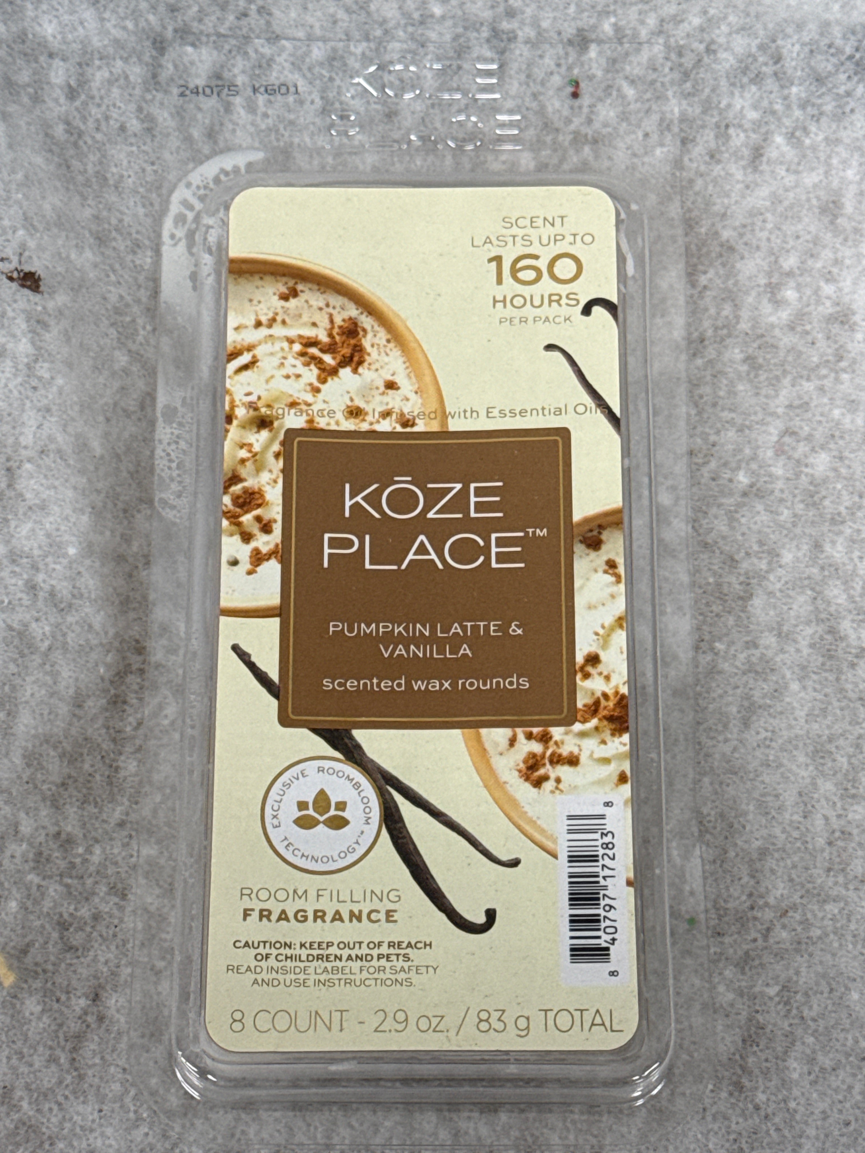 Koze Place Pumpkin Latte & Vanilla Limited Edition Scented Wax Rounds, 8 ct