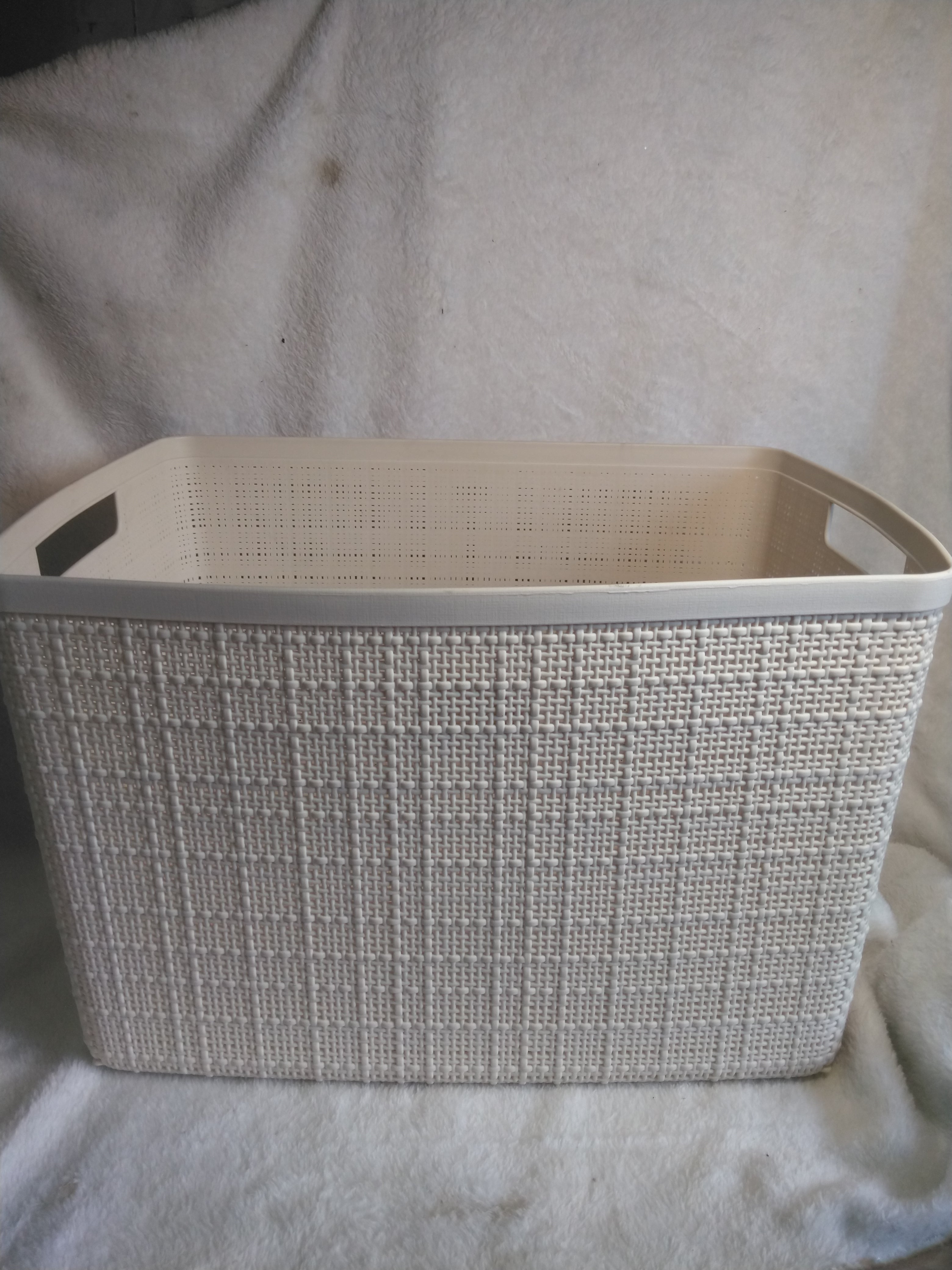 Rectangular Woven Plastic Storage Basket